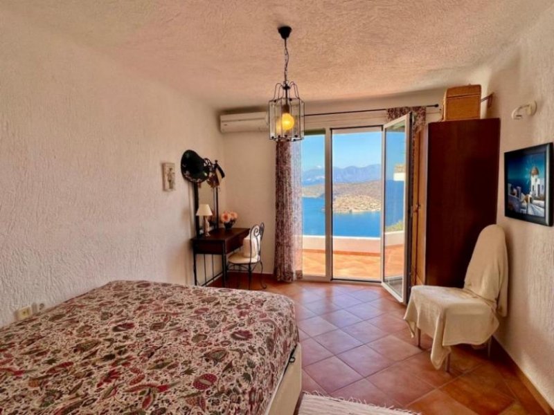 Plaka bei Elounda MIT BESICHTIGUNGSVIDEO! Kreta, Plaka: Villa mit atemberaubender Aussicht auf die Insel Spinalonga und die Bucht zu verkaufen